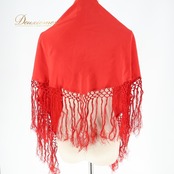 フラメンコ 衣装 シージョ ピキージョ 小物 レッド系 赤 真っ赤 無地 シンプル トライアングル フレコ 三角形 ダンス 練習 舞台 イベント おしゃれ フリンジ コスチューム アクセサリー パフォーマンス