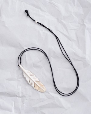 Hand Carved Antler Pendant (L) Crinoid Fossil  |  002
