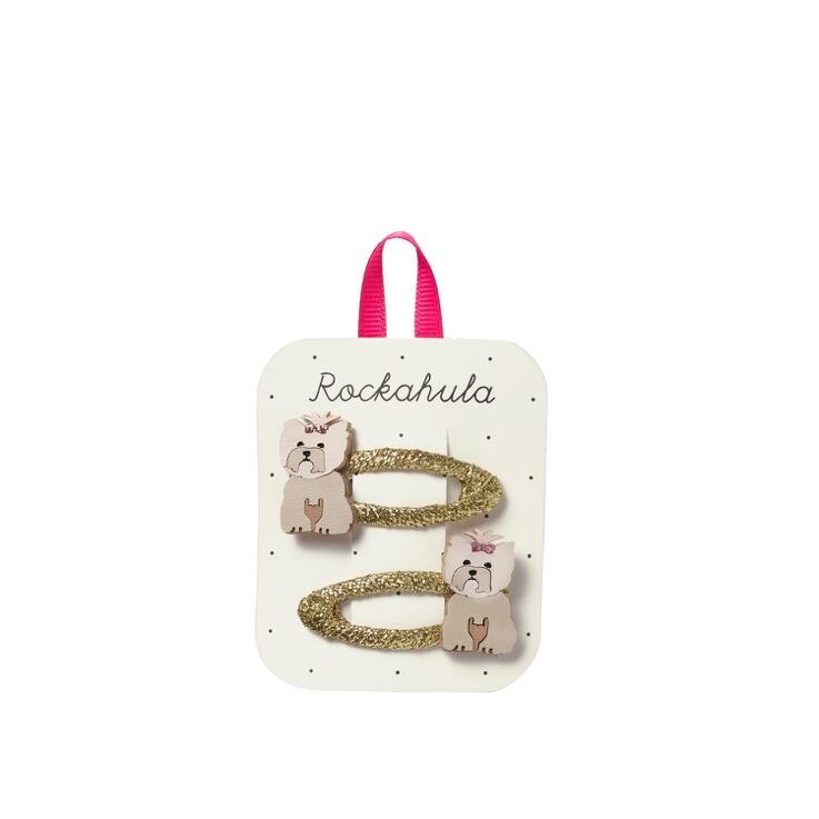 H2546W:Penelope Puppy Clips-WHITE