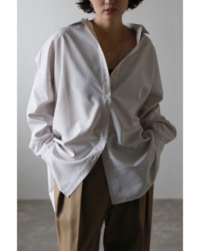 メンズライクビッグシルエットストライプシャツ