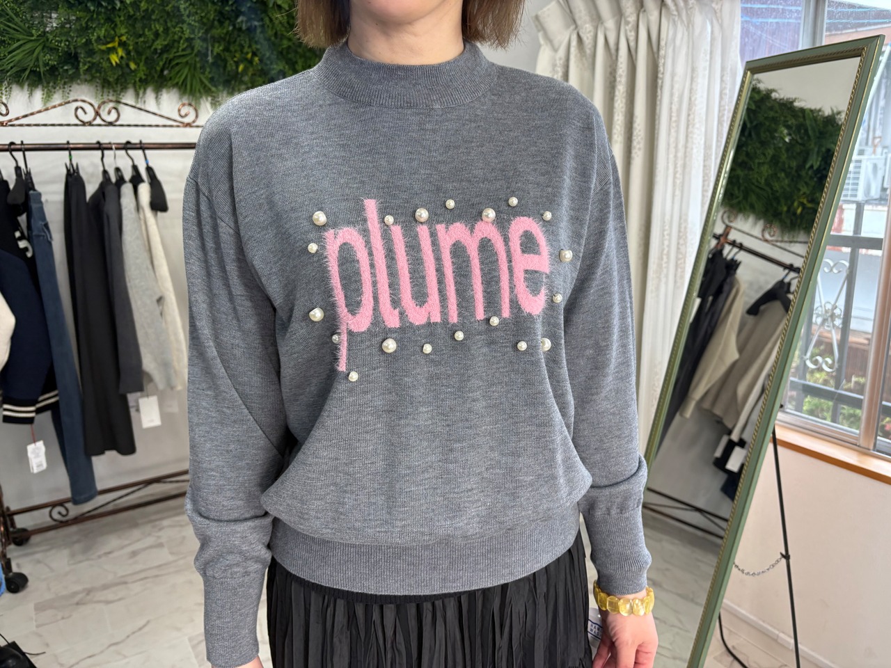 cest moijeu ファーロゴ　パールニット　10256045