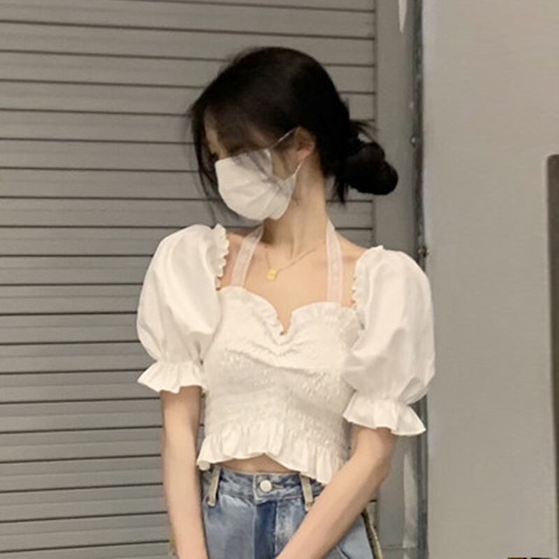 レーススリーブシャツ サマーショートホワイト 夏物 スーパーモール48470607827