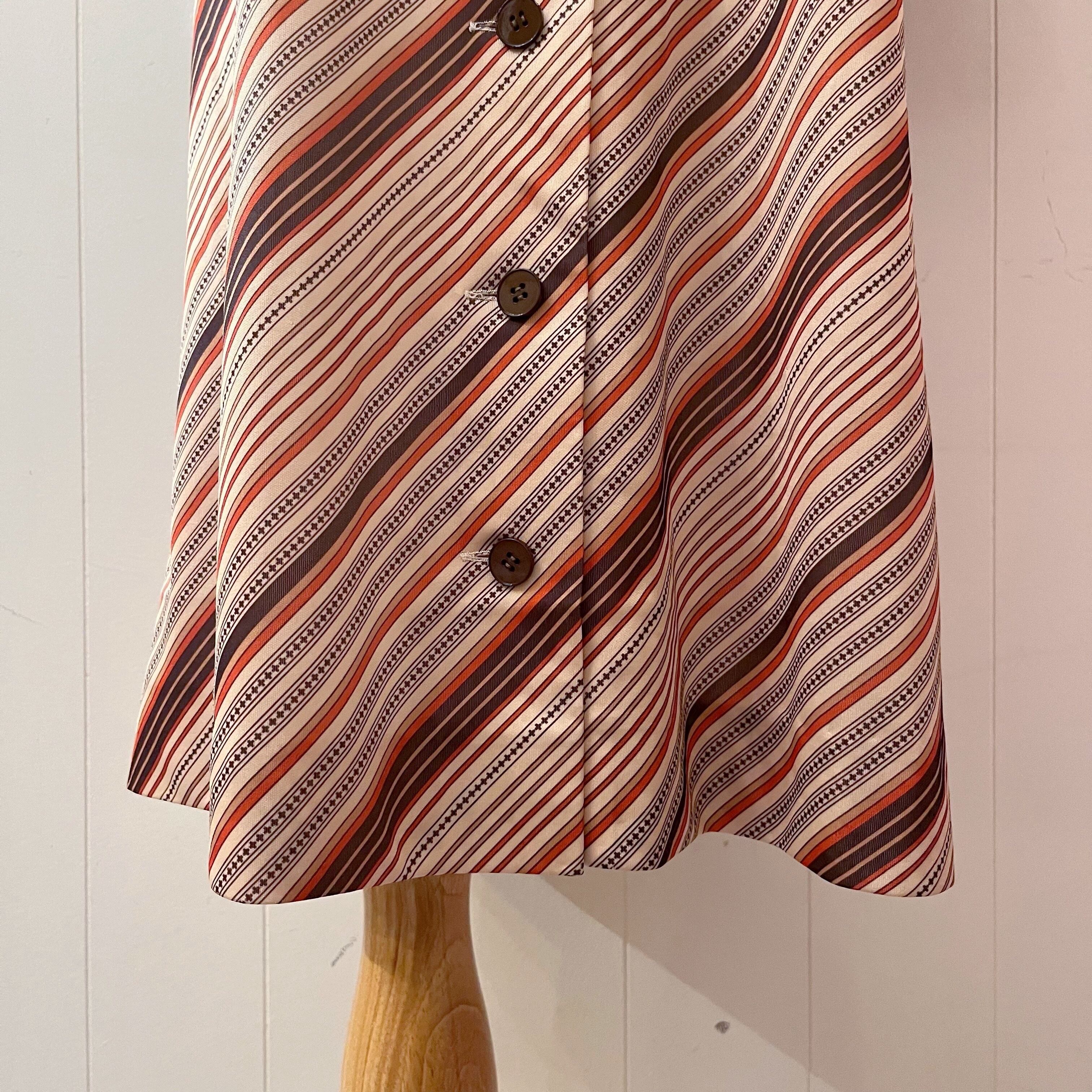 brown orange stripe one-piece