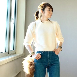 ニット セーター トップス 長袖 クルーネック レディース 秋冬