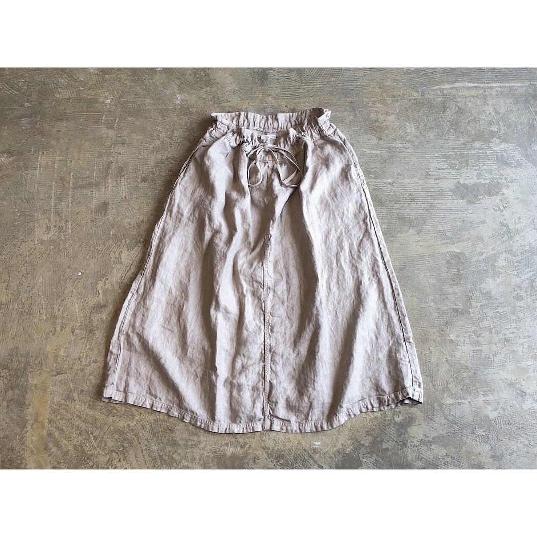 ARMEN(アーメン) LINEN HERRINGBONE PLEATED EASY SKIRT | AUTHENTIC
