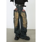 ストリート ヴィンテージマルチポケット デニムパンツ P244