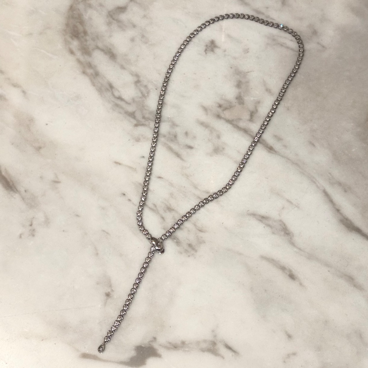 vintage silver paste tennis necklace