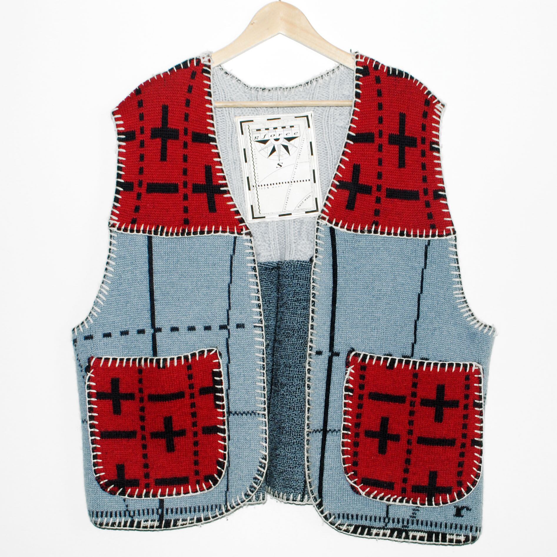 G-FORCE』 90s vintage panel knitted Vest | excube.e_shop