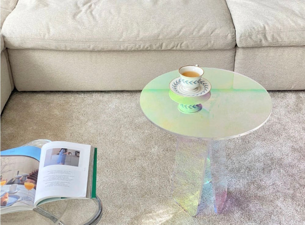 aurora acrylic side table / オーロラ サイドテーブル ホログラム 棚