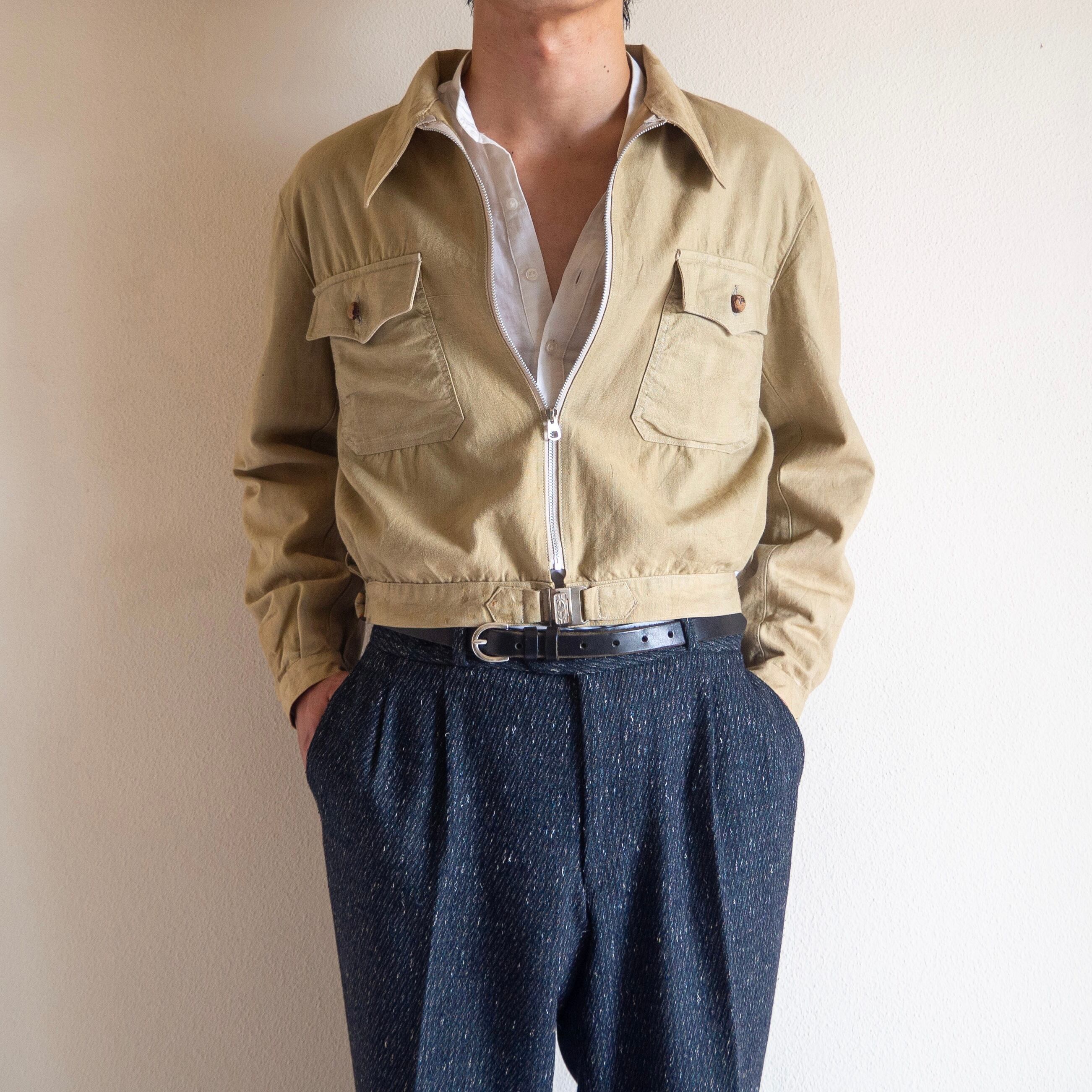 1930s French Cotton Cyclist Jacket