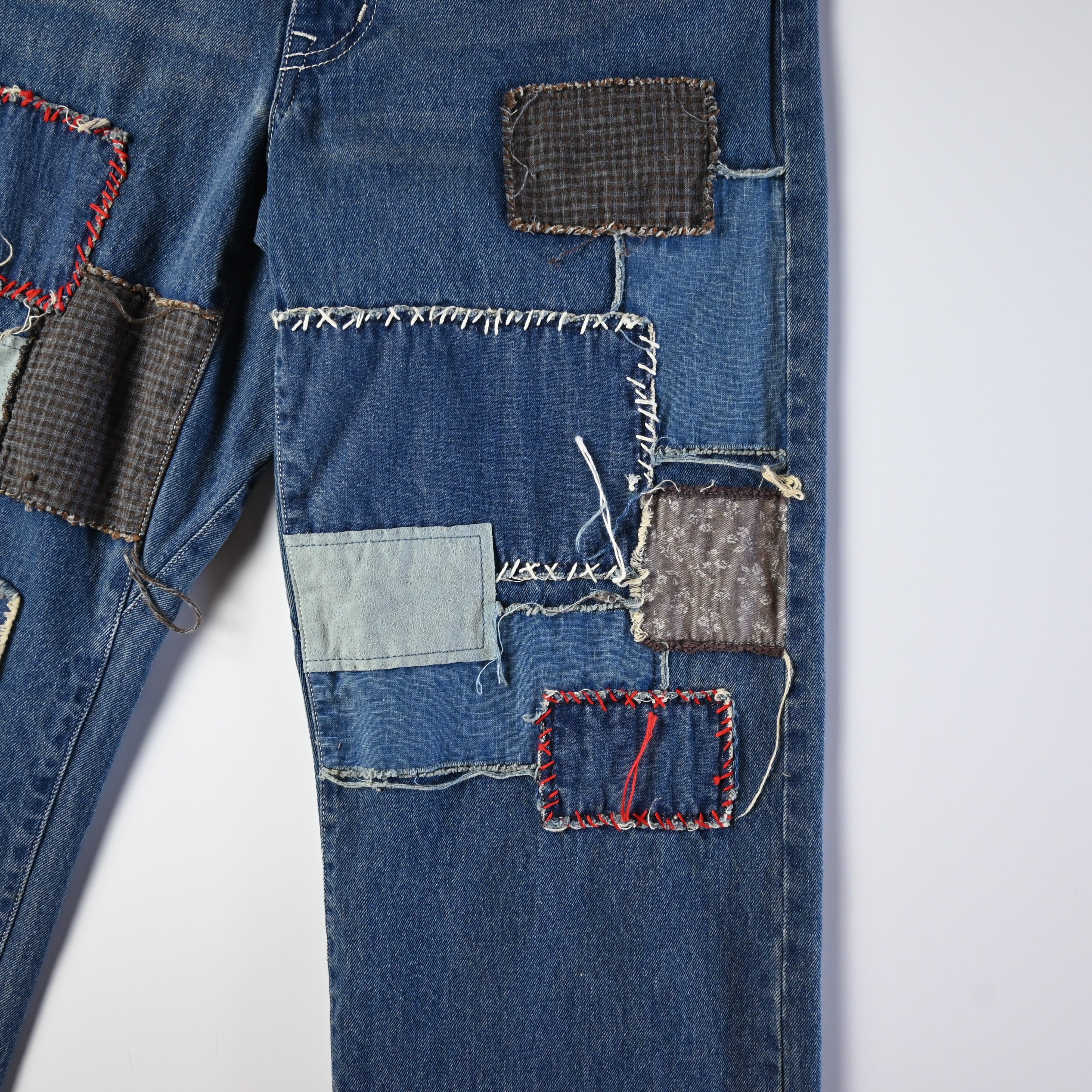 KUON / Sashiko Mended Denim Trousers | GANKO