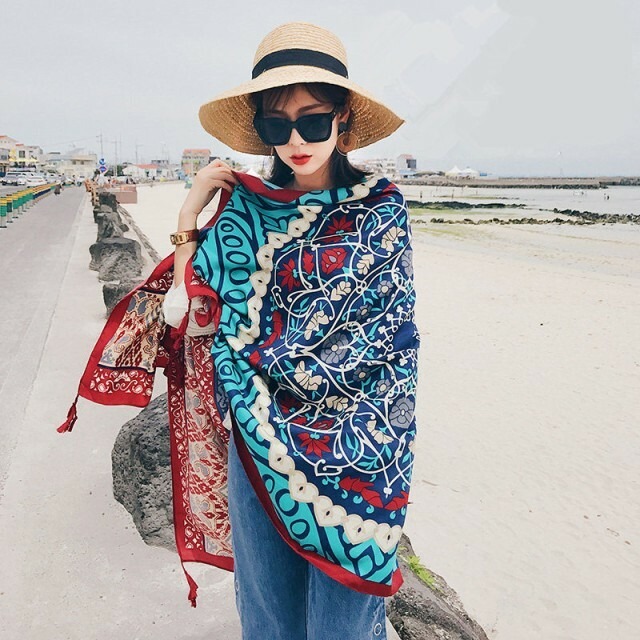 タオル ストール セレブやsnsで話題に 大判 ビーチマットバスタオル おしゃれ ビーチ 多機能水遊びアウトドア 海 夏 Zhuzhuxiaya