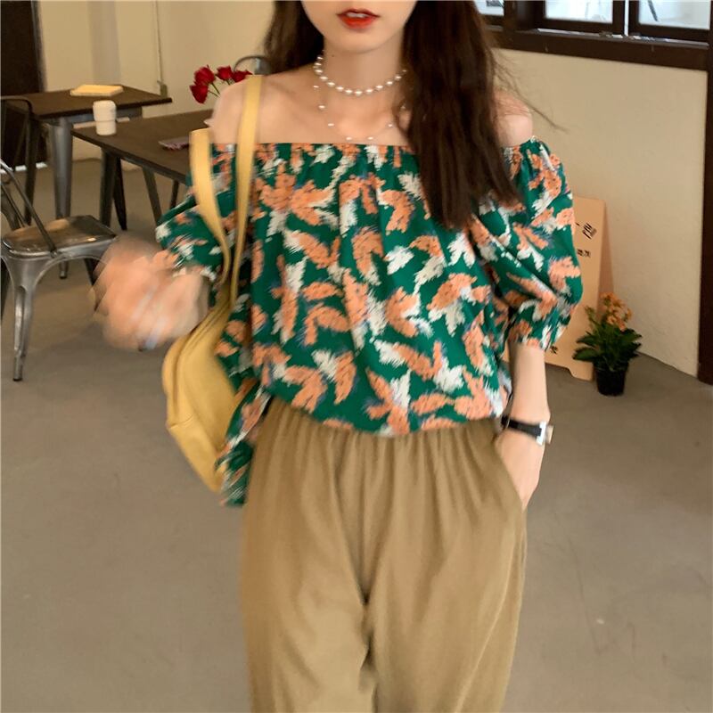 スタンダードシャツ サマールーズカジュアル レトロ ストリート 夏物 モンロー29173481806