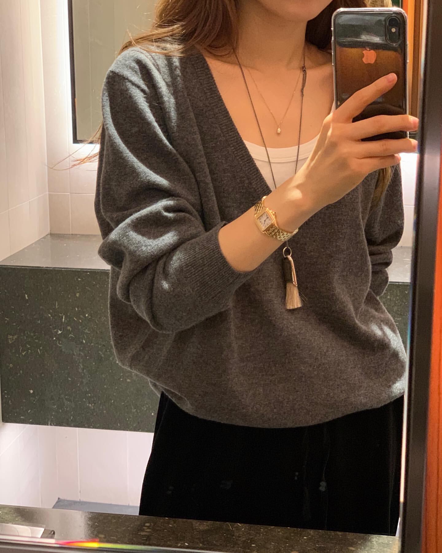 (予約) ounce / Lazy deep v neck knit / 3color