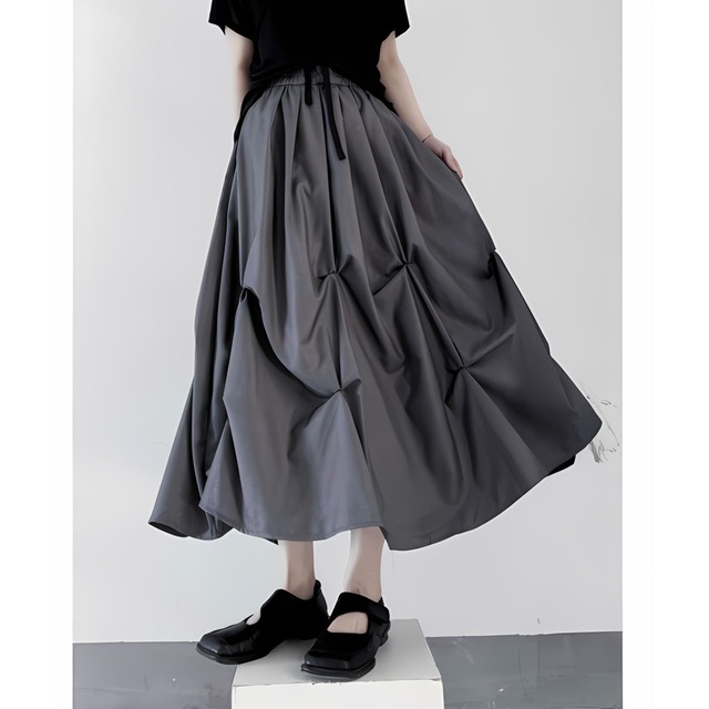 Pleated puff skirt C0300