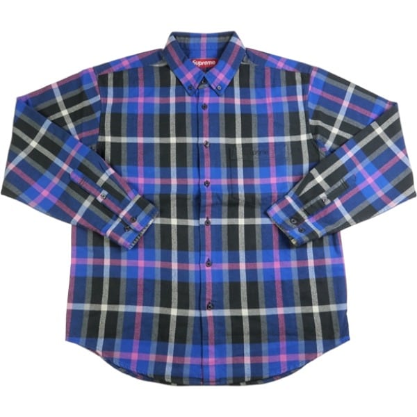 Size【L】 SUPREME シュプリーム 23AW Plaid Flannel Shirt Blue 長袖 ...