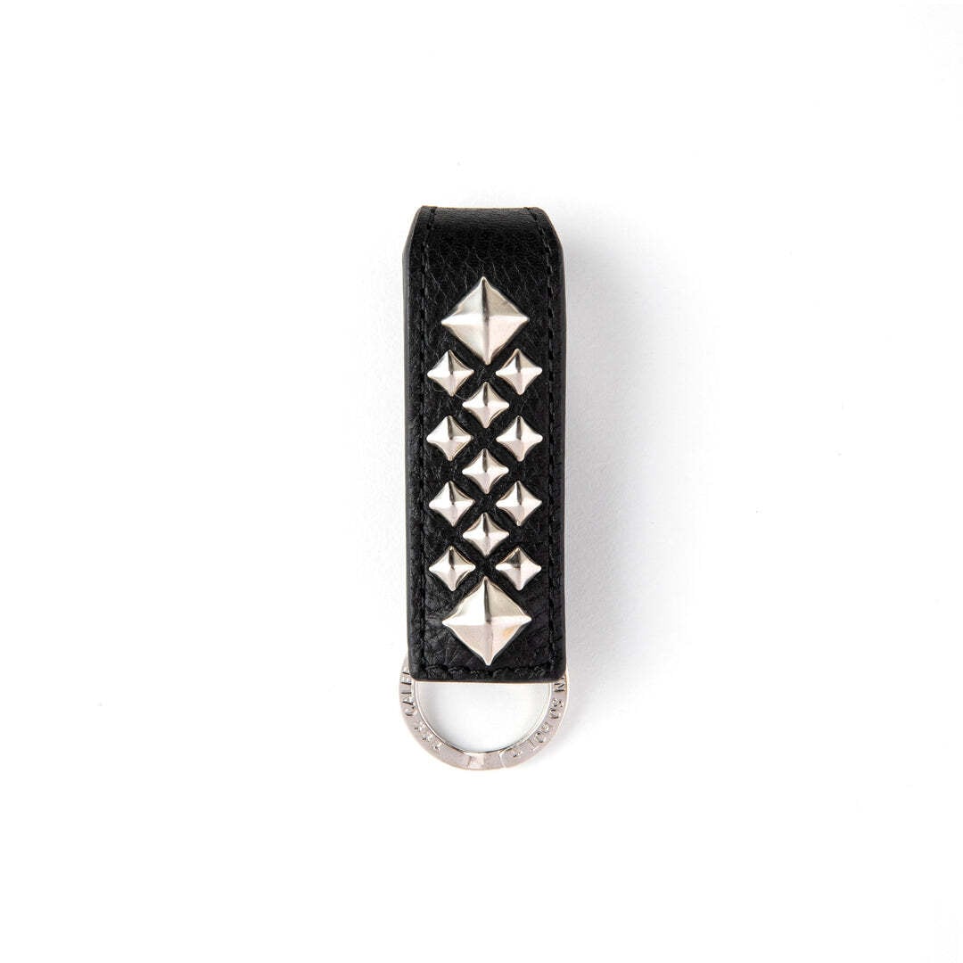 CALEE / STUDS LEATHER SNAP KEY RING | WHISKER