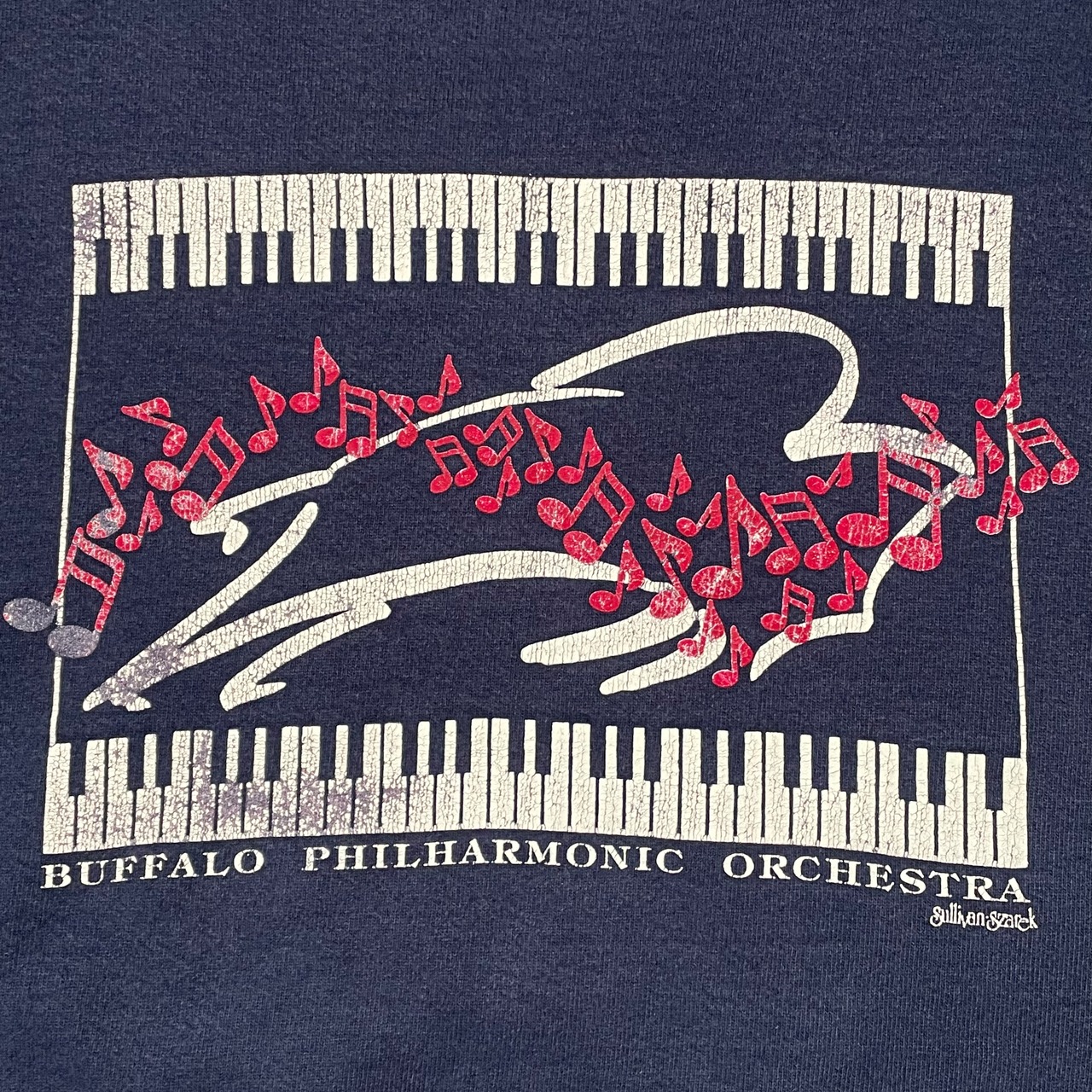 【FRUIT OF THE LOOM】90s USA製 ピアノ 鍵盤 buffalo symphonic orchestra プリン スウェット トレーナー XL ビッグシルエット オーバーサイズ オールド ヴィンテージ US古着