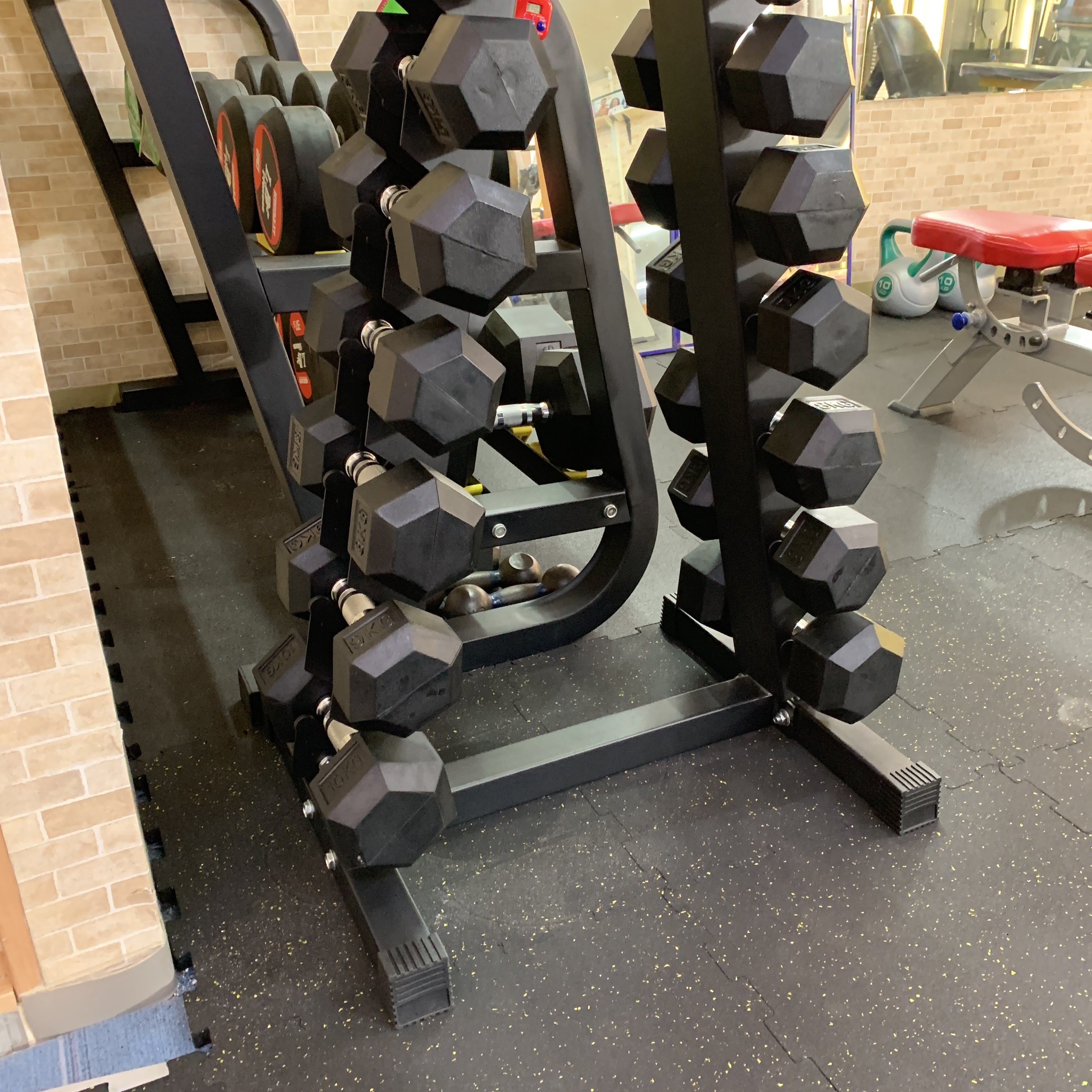 ダンベル1〜10kg+ダンベルラックセット 縦型ダンベルラック&ヘックス ダンベル1kgから10kg | 筋トレ倶楽部 by