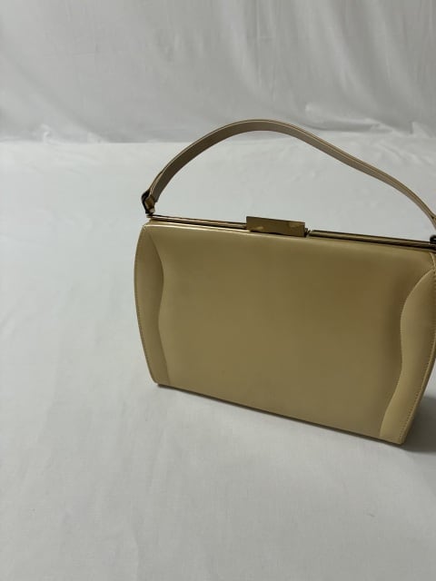 1960~70's Solid Color Stitched Design Handbag