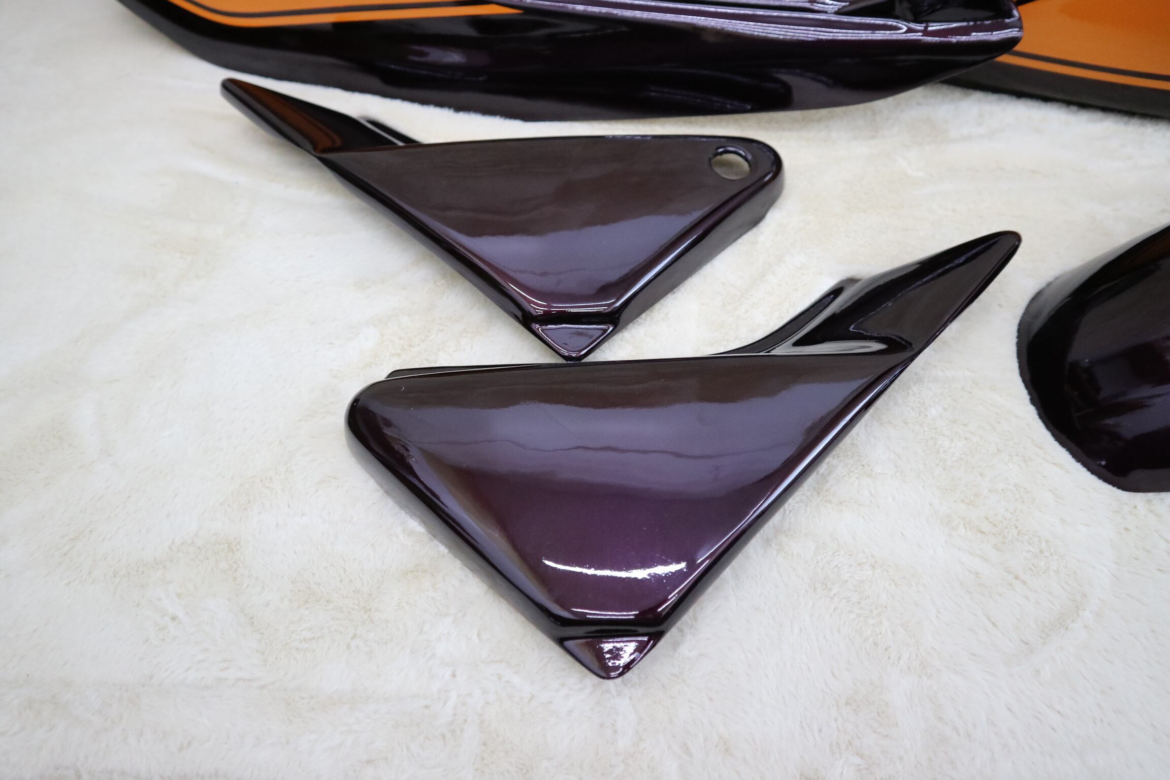 ゼファーχ 外装 カバー セット 火の玉 茶×オレンジ / ABS樹脂製:ZR400G