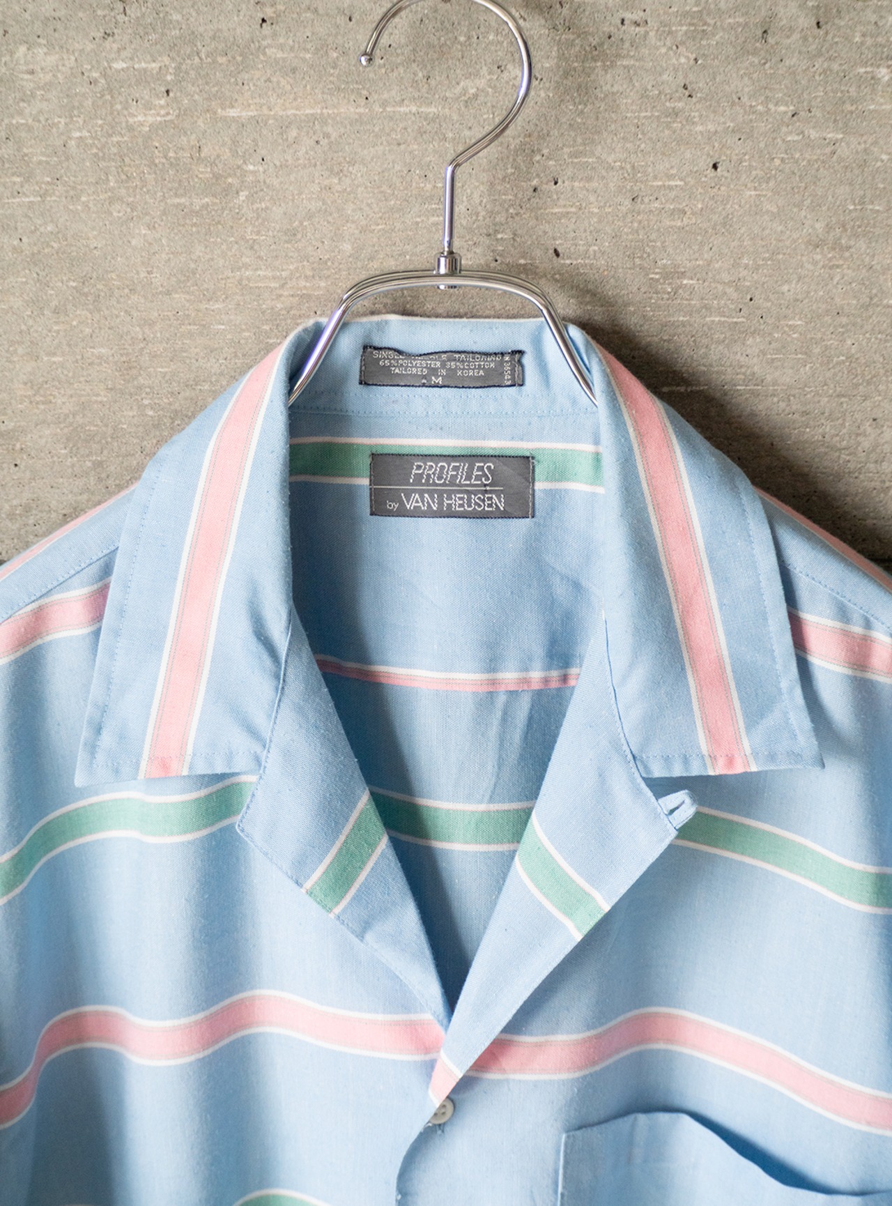 "PROFILES by VAN HEUSEN" 1980s Open collar shirt