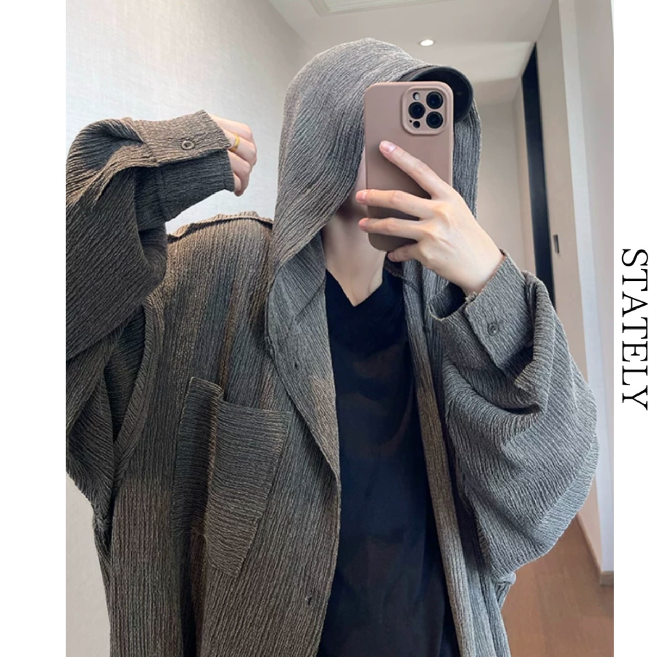 Texture Hood オーバーシャツジャケット_T11・画像4