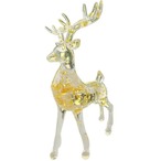 鹿 置物 オーナメント クリアゴールデン オブジェ 樹脂 動物 透明な像 北欧スタンディング鹿置物彫像 アートクラフト リビングルーム オフィス カフェ デスク 玄関 クリスマス ホワイトデー