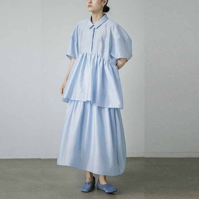 Puff Sleeve Tiered Long ワンピース [26010442]