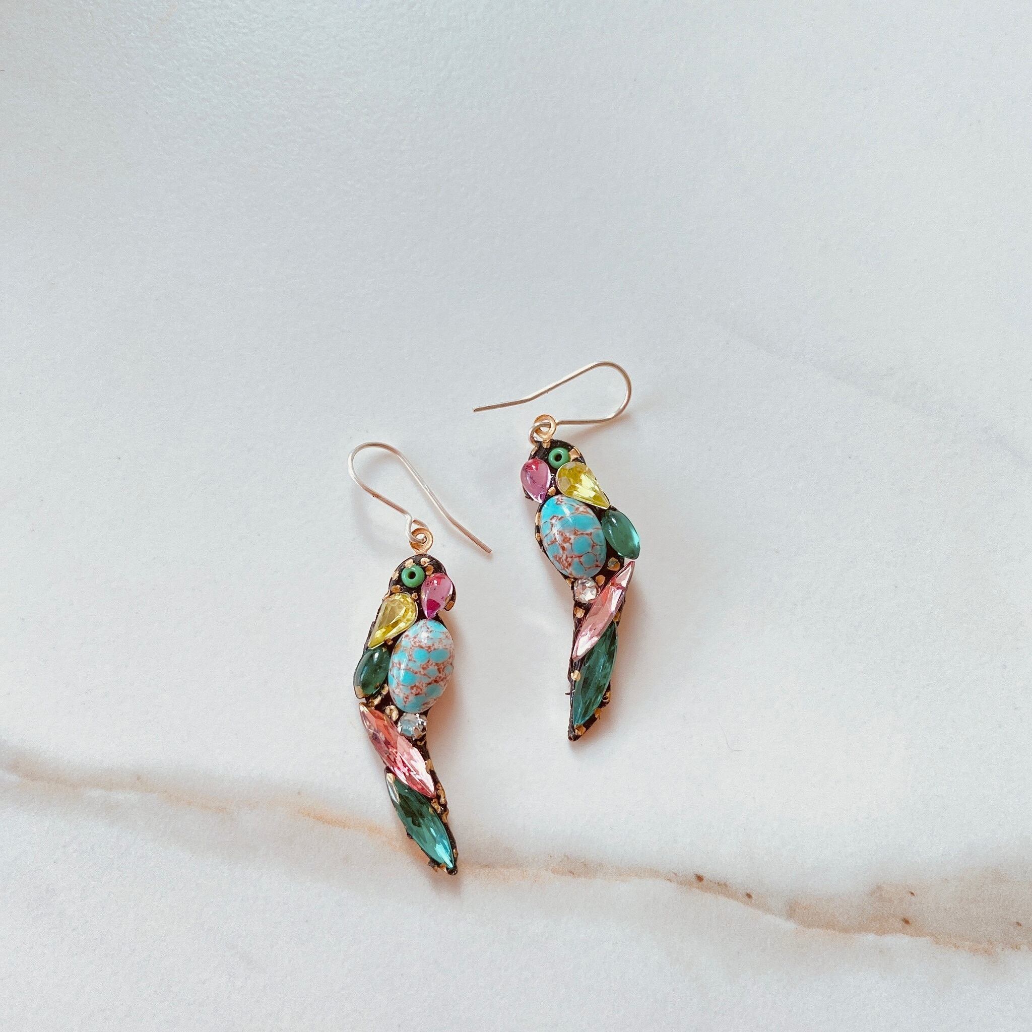 No.1306 ターコイズのイヤリング （DIOR AND SACAI ピアス 真鍮 
