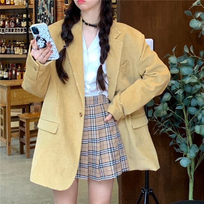 ジャケット オータムウィンターコーデュロイスタンダード レトロ 秋物 冬物 1号婦人67974863620