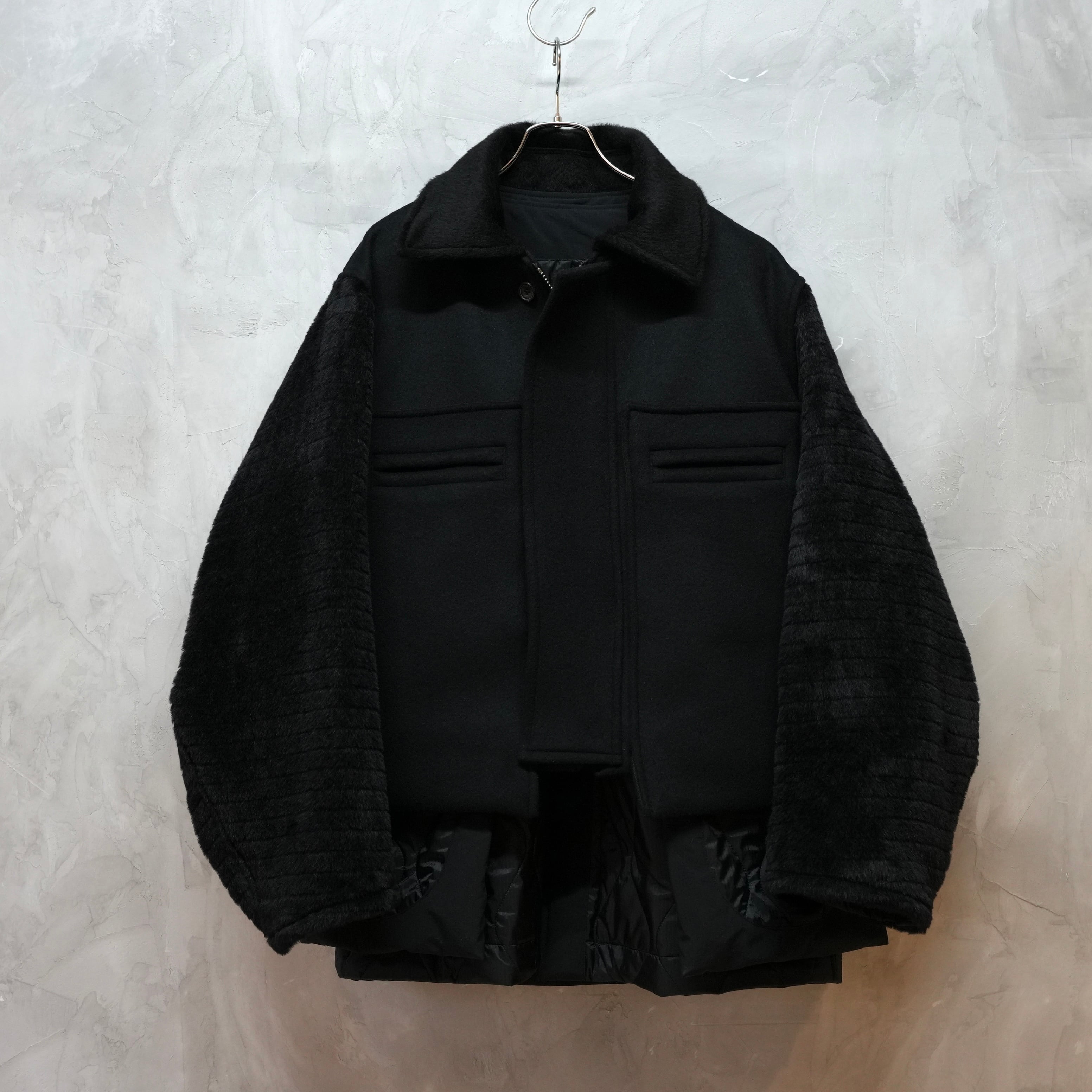 7face blouson black×black shaggy sleeve
