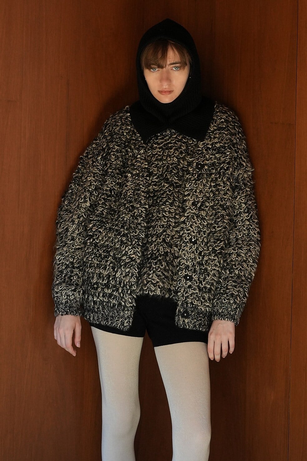 完売CLANE ミックスループモヘアニットカーディガン　サイズ2 CLANE/クラネ】MIX LOOP MOHAIR KNIT CARDIGAN/ミックスループモヘア