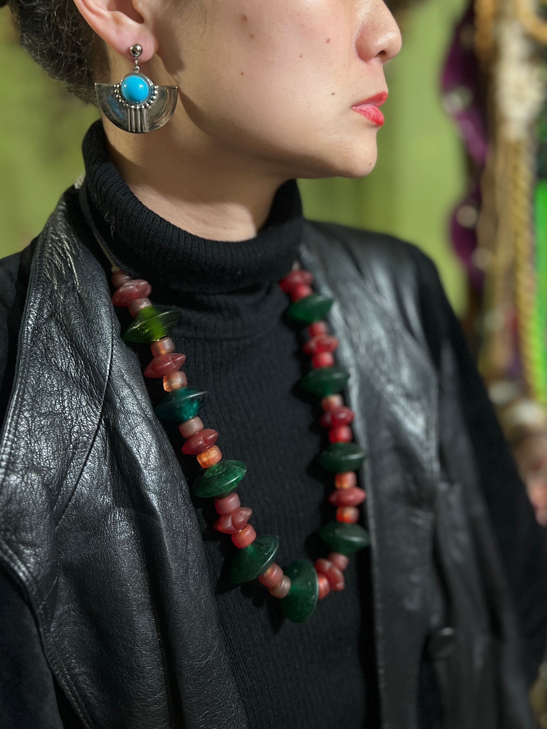 Vintage silver × turquoise pierced earrings ( ヴィンテージ