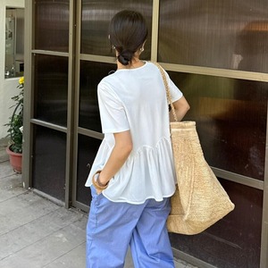 シフォン切替フレアTシャツ 11126