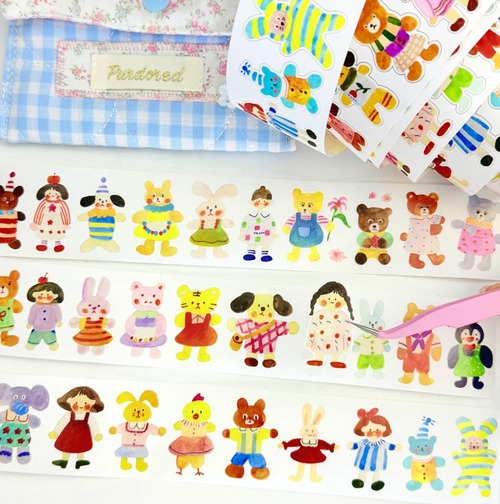 新作☆ LAC86｜Lacreme 奶油派【娃娃屋】型抜き マスキングテープ  特殊インク 剥離紙付