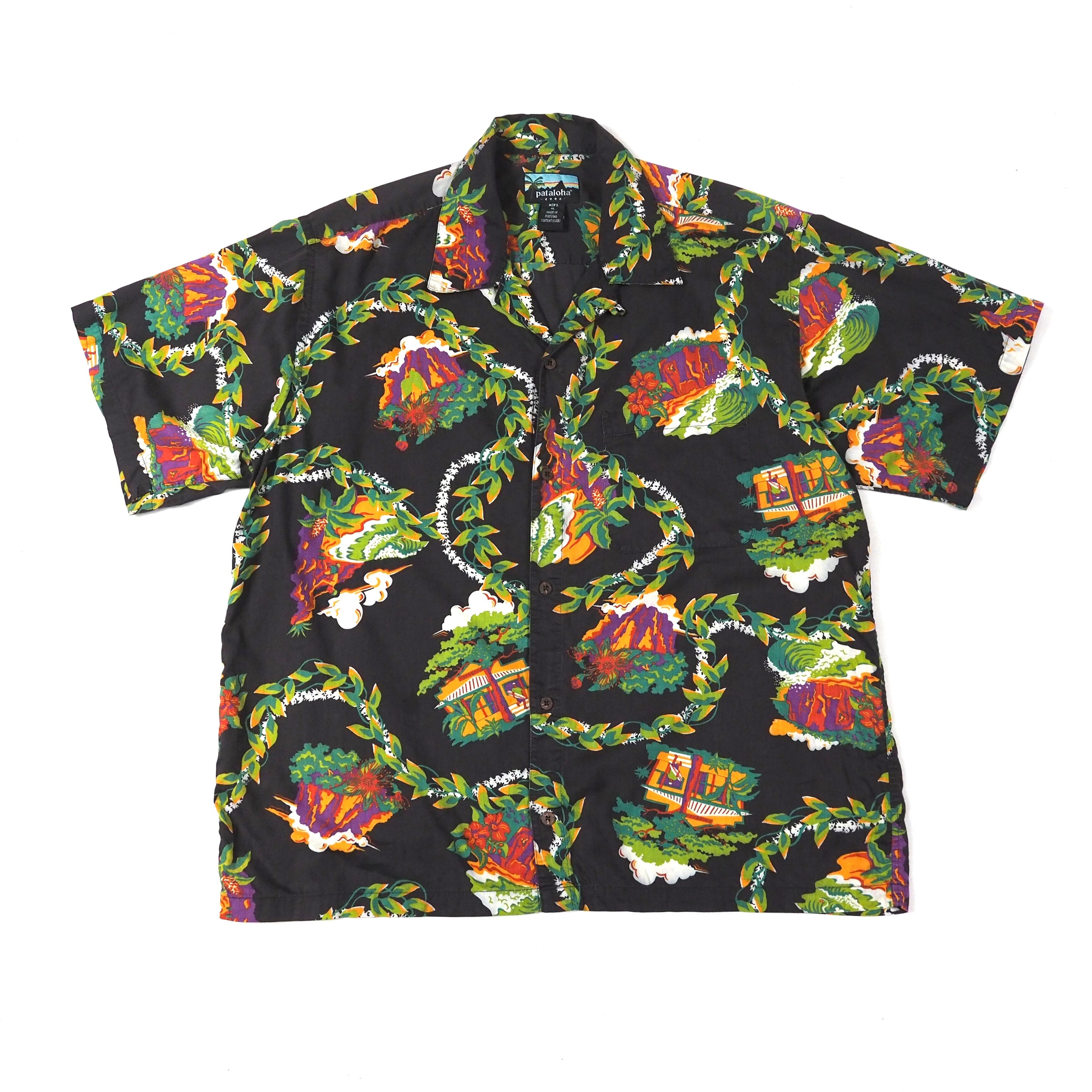 pataloha 2000's limited《Haleiwa》hawaiian shirt black XL /Portugal製