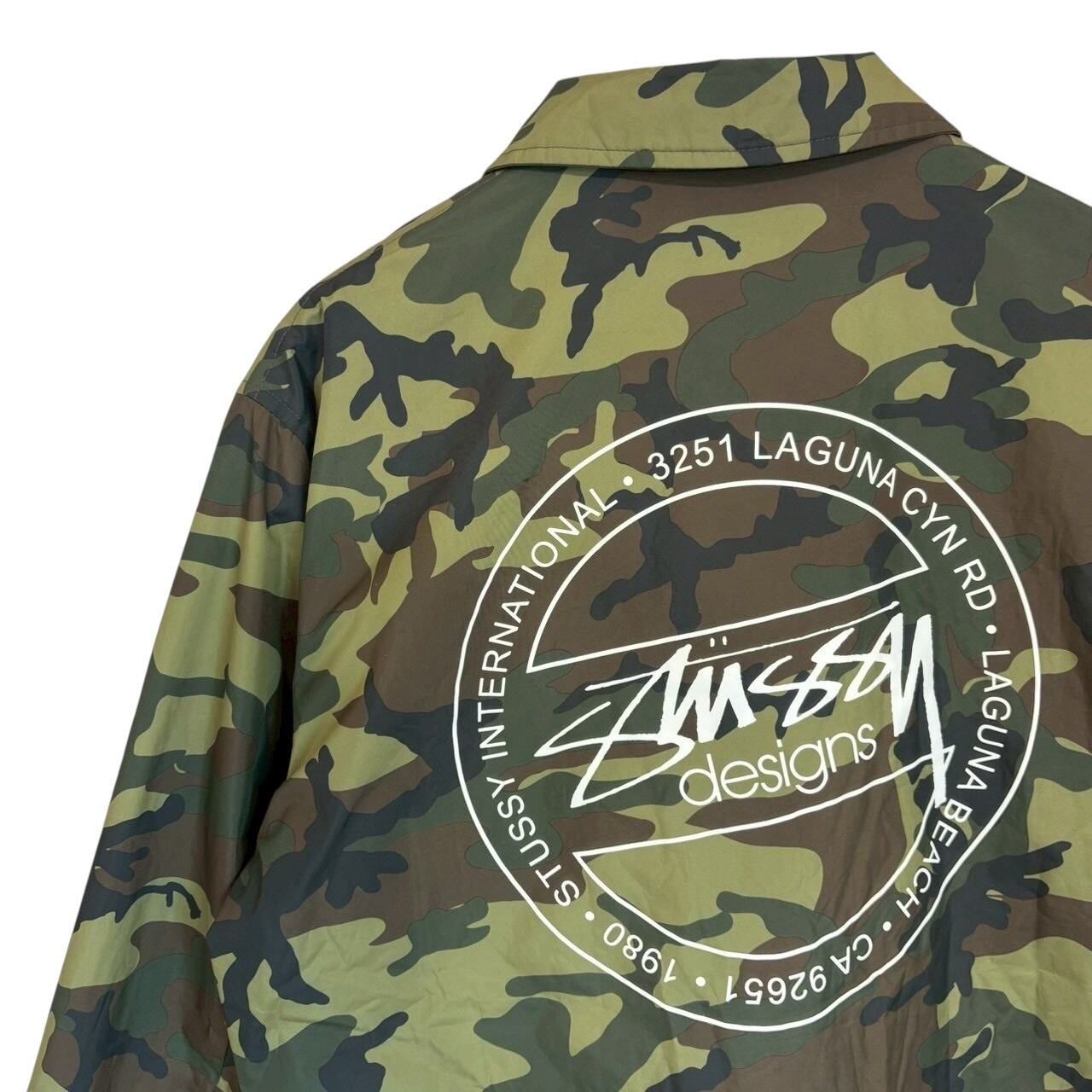 『STUSSY』ステューシー (M) バックロゴコーチジャケット stussy ステューシー コーチジャケット M バックロゴ 迷彩 | 古着屋