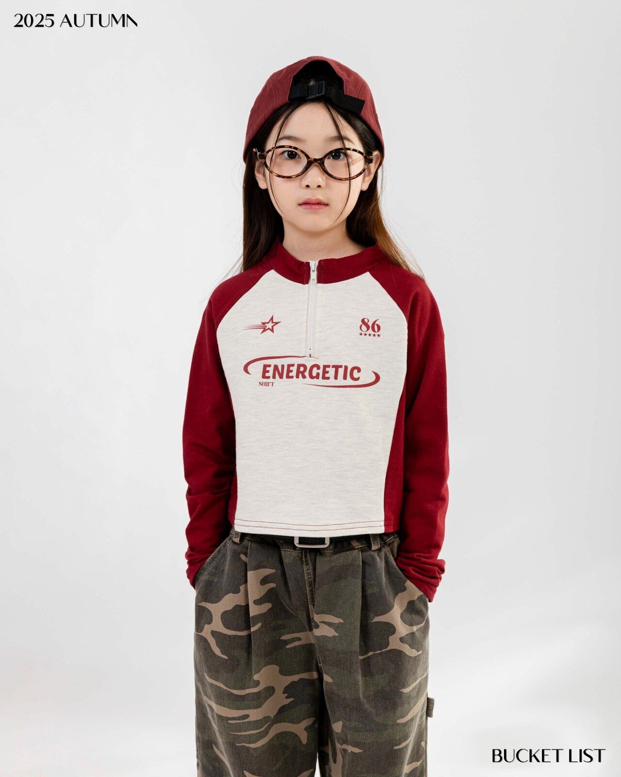 即納◆105-115 スポーティクロップドTシャツ-BUCKET LIST