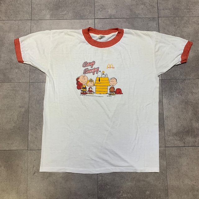 スヌーピー PEANUTS 80s キャラクタープリント McDonald's リンガーTシャツ サイズ XL 画像参照