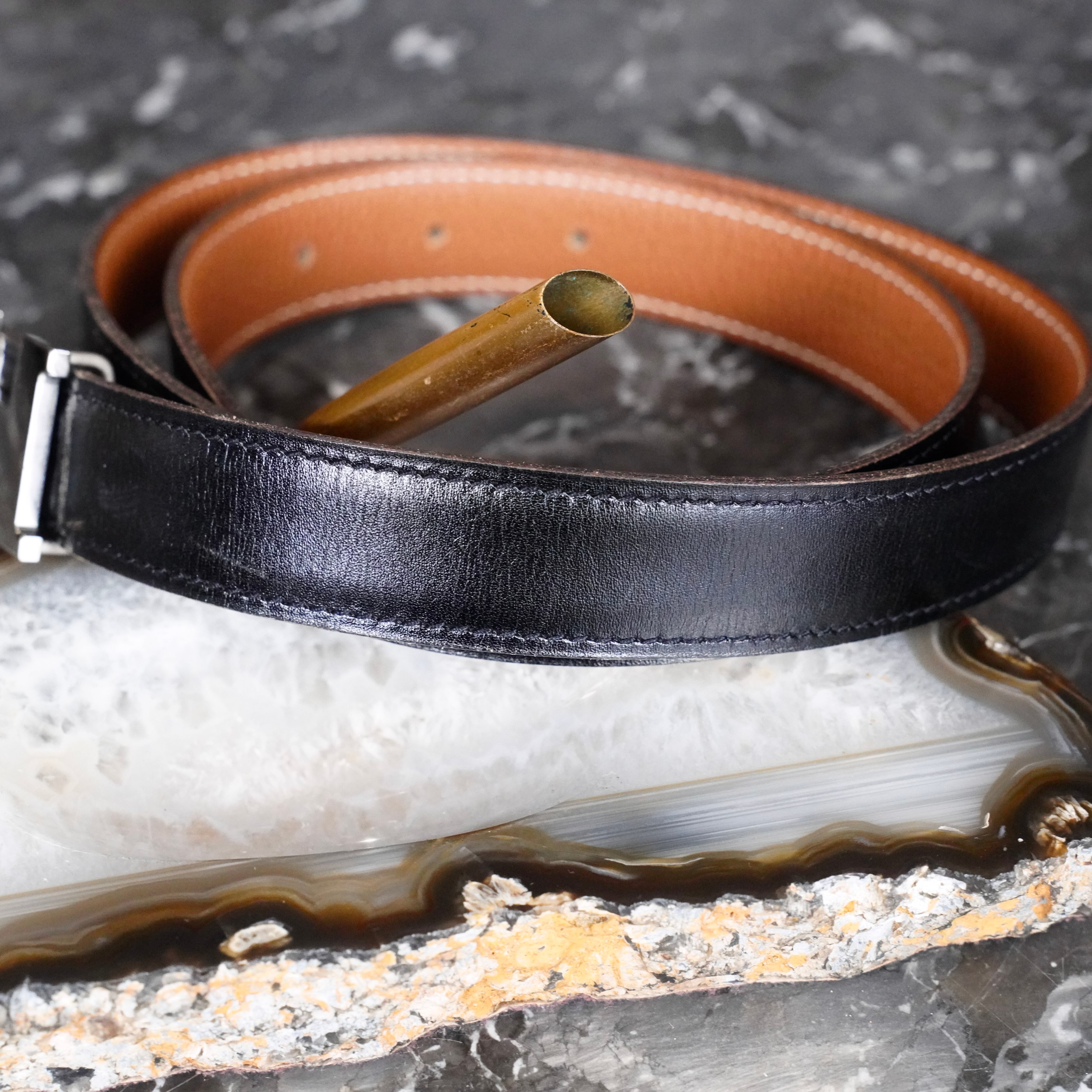 HERMES CONSTANCE 75 H LOGO BACKLE DESIGN LEATHER BELT/エルメスコン