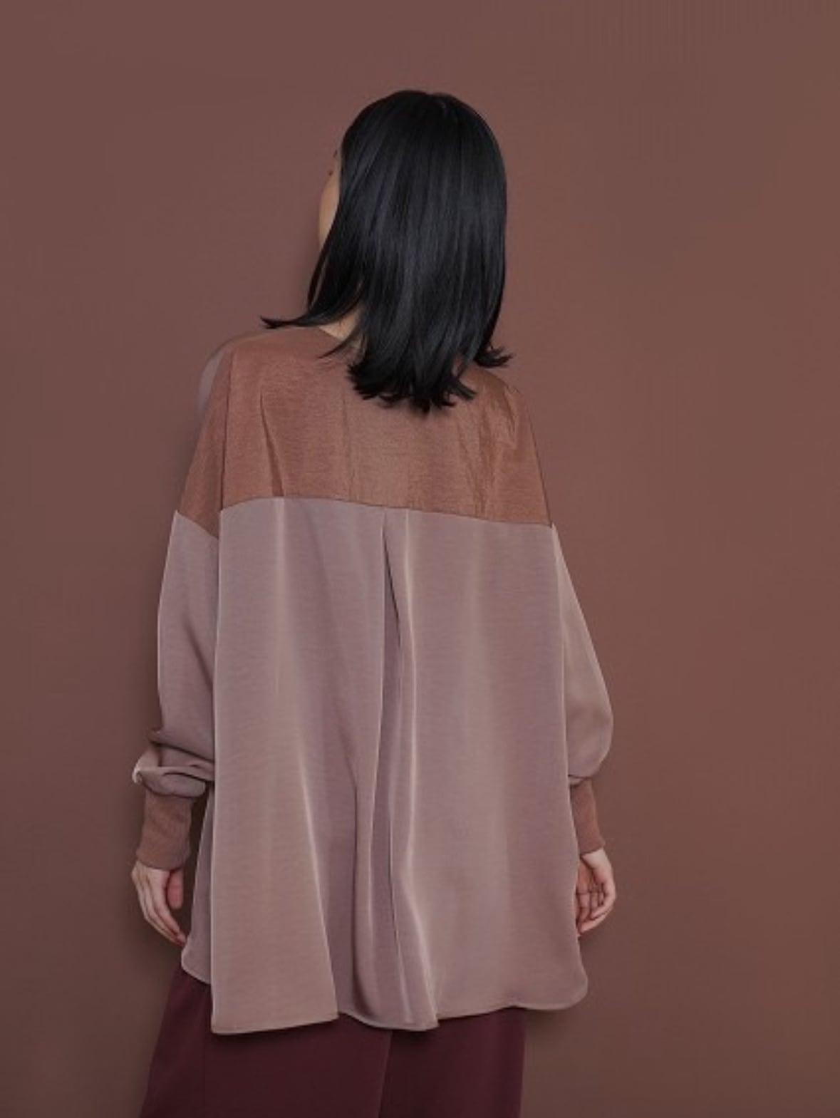 SALE！CYAN TOKYO シアントーキョー グロッシーヘンリーリブブラウス