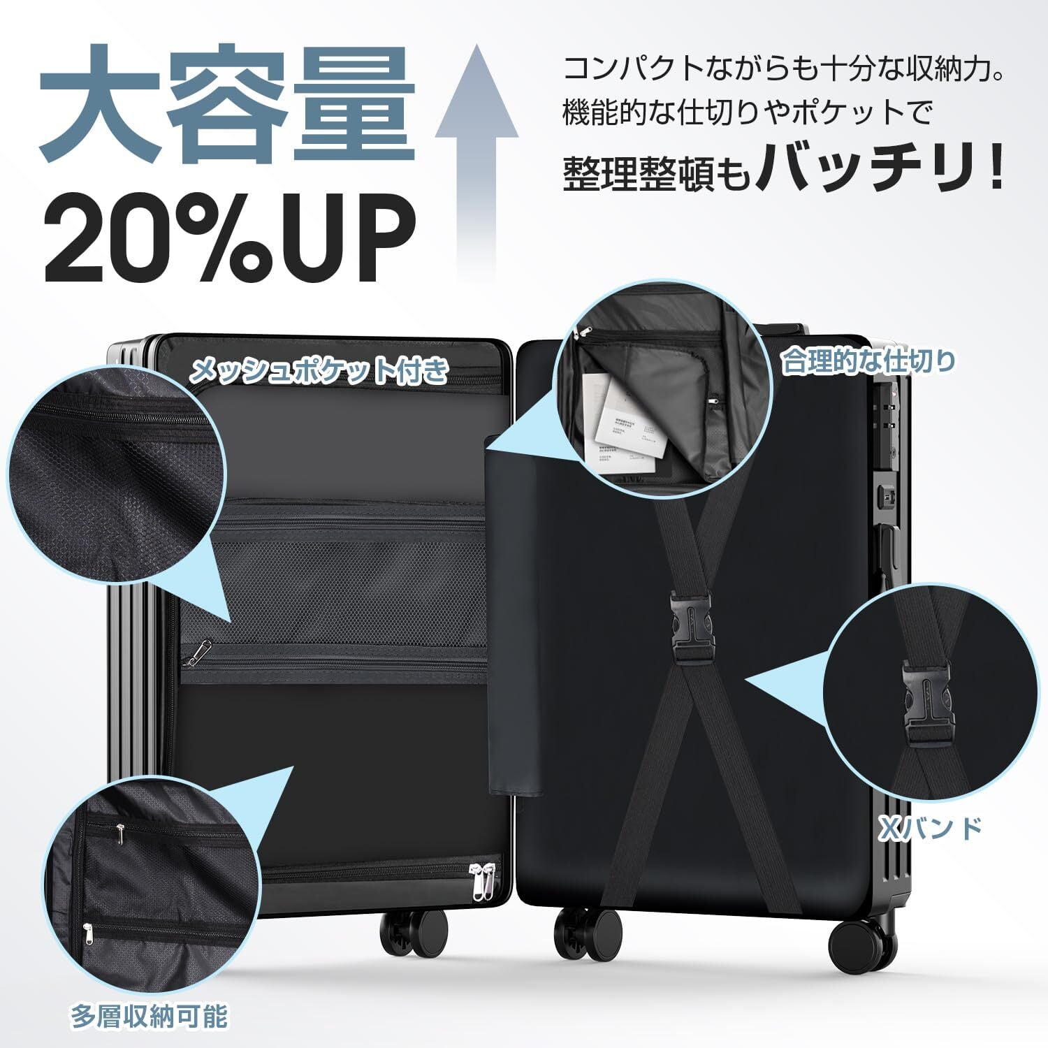 Augustre] スーツケース 機内持ち込み 超軽量 キャリーケース 大型