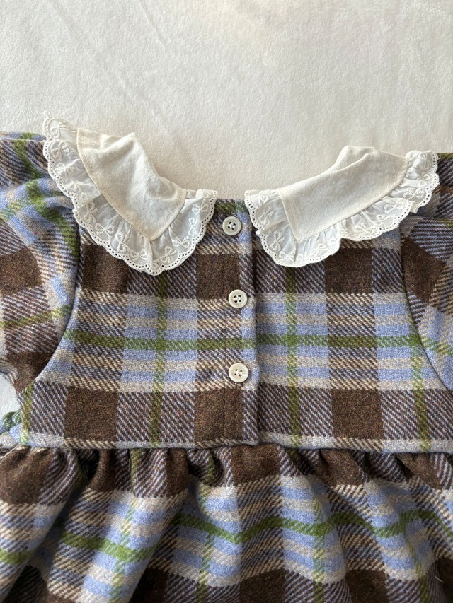 ꒰ 即納 ꒱ wool check one-piece