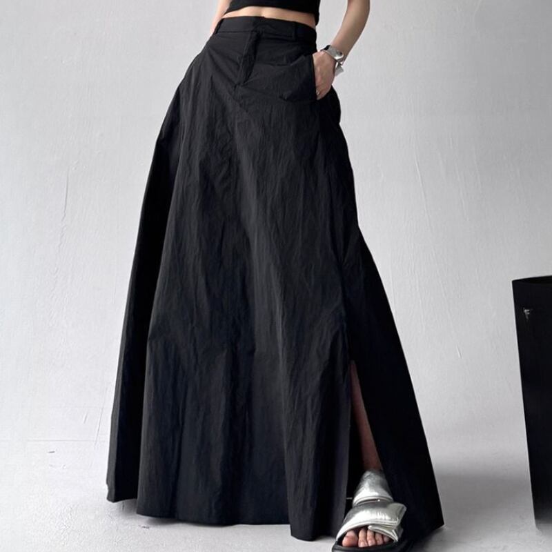Double slit flare skirt 2 colors V1688