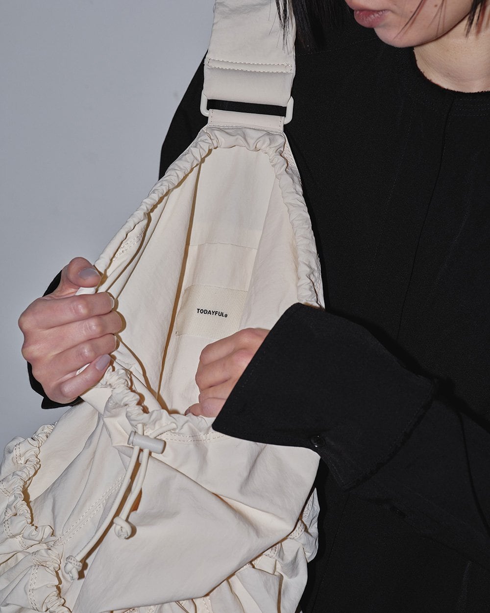 TODAYFUL Nylon Gather Bag ナイロンギャザーバッグ Ecru | planet3rd TODAYFUL Nylon Gather Bag ナイロンギャザーバッグ Ecru | planet3rd