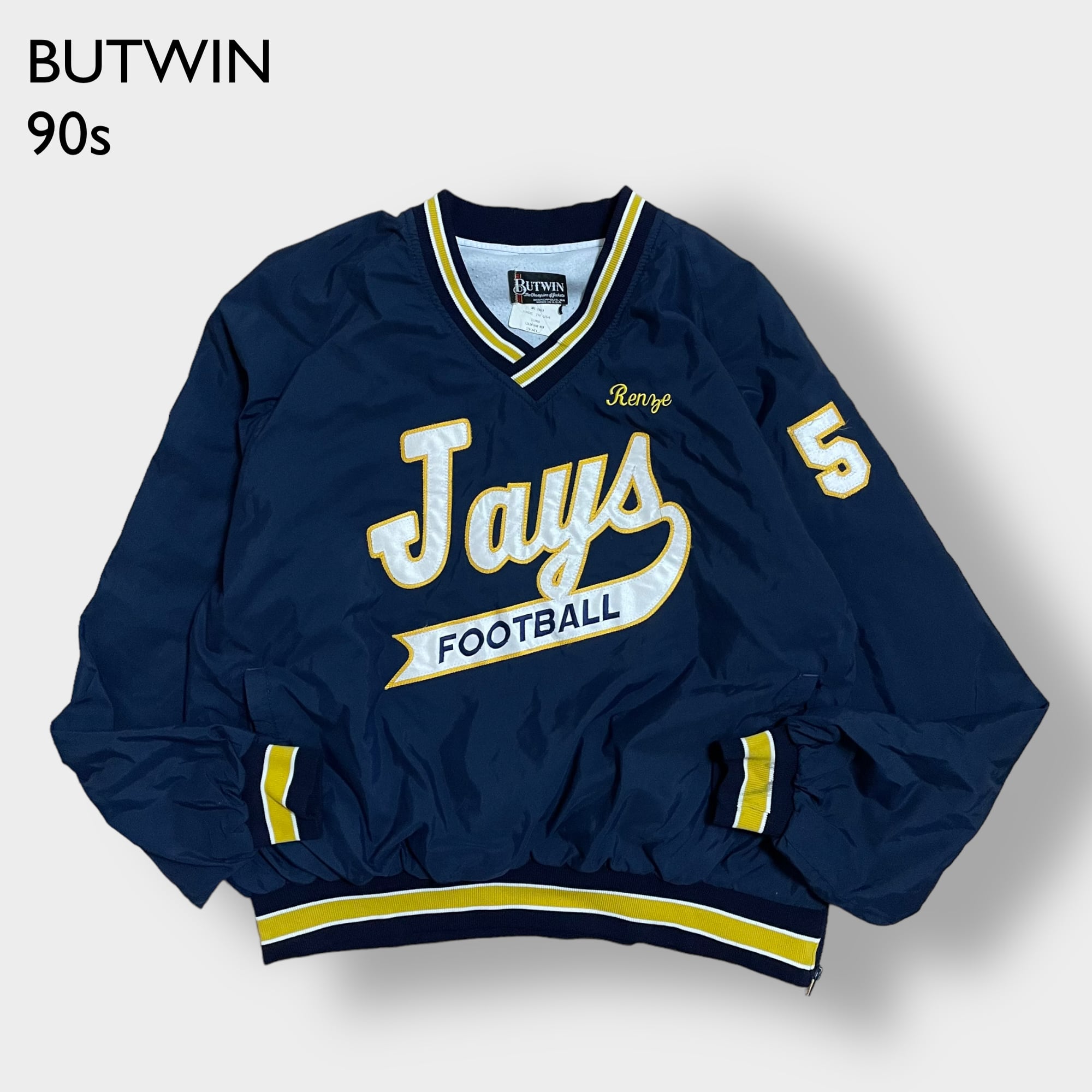 BUTWIN 90s USA製 ナイロン プルオーバー 刺繍ロゴ 3XL ビッグ