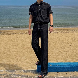 ブラックデニムシャツ　（別売りでセットアップのパンツあり）　MT0080436