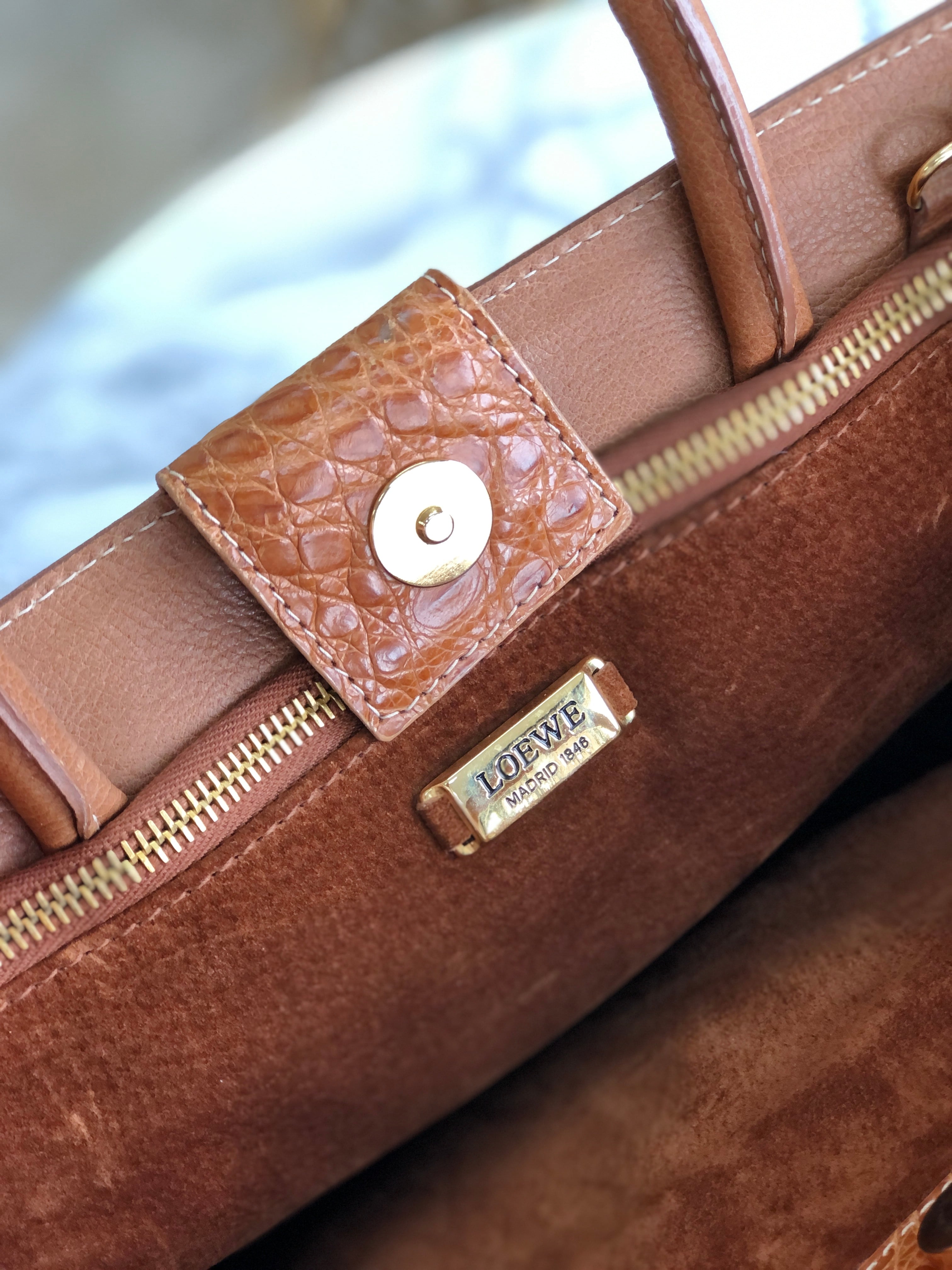 LOEWE ロエベ アナグラム クロコ型押し 2way ハンドバッグ トート