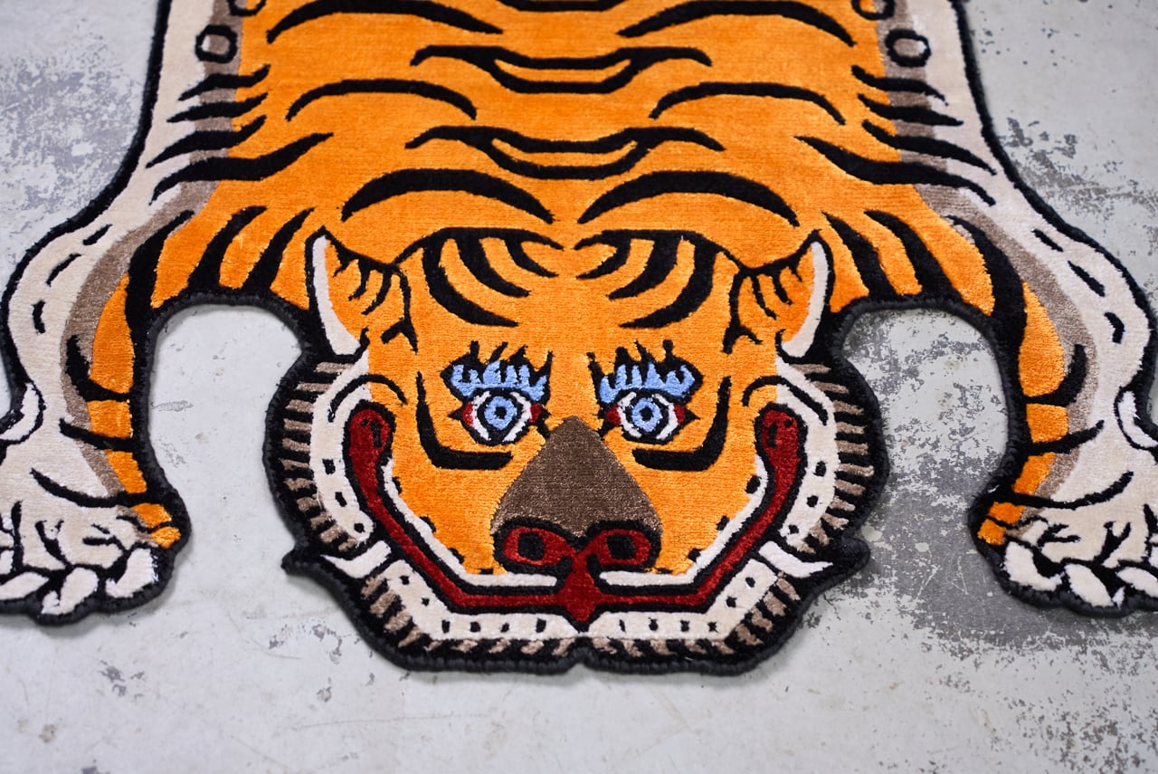【お値下げ】チベタンタイガーラグ　Lサイズ　ウール　slowtiger Tibetan Tiger Rug 《Sサイズ•シルク328》チベタンタイガーラグ